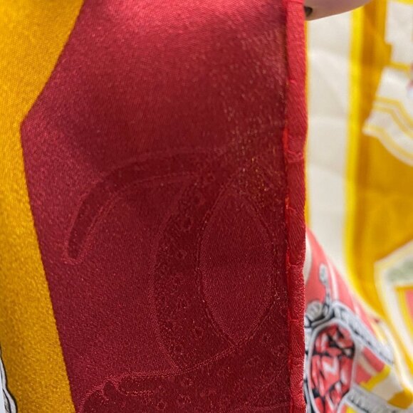 Must De Cartier Vintage Yellow & Orange Silk Scarf - Picture 5 of 5